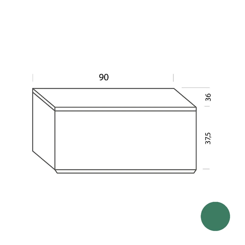 Armario verde 90cm Tria 36