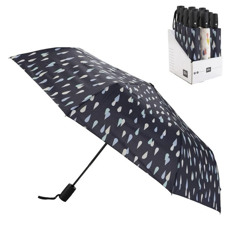 PARAGUAS PLEGABLE CON FIBRA ANTIVIENTO GOTAS