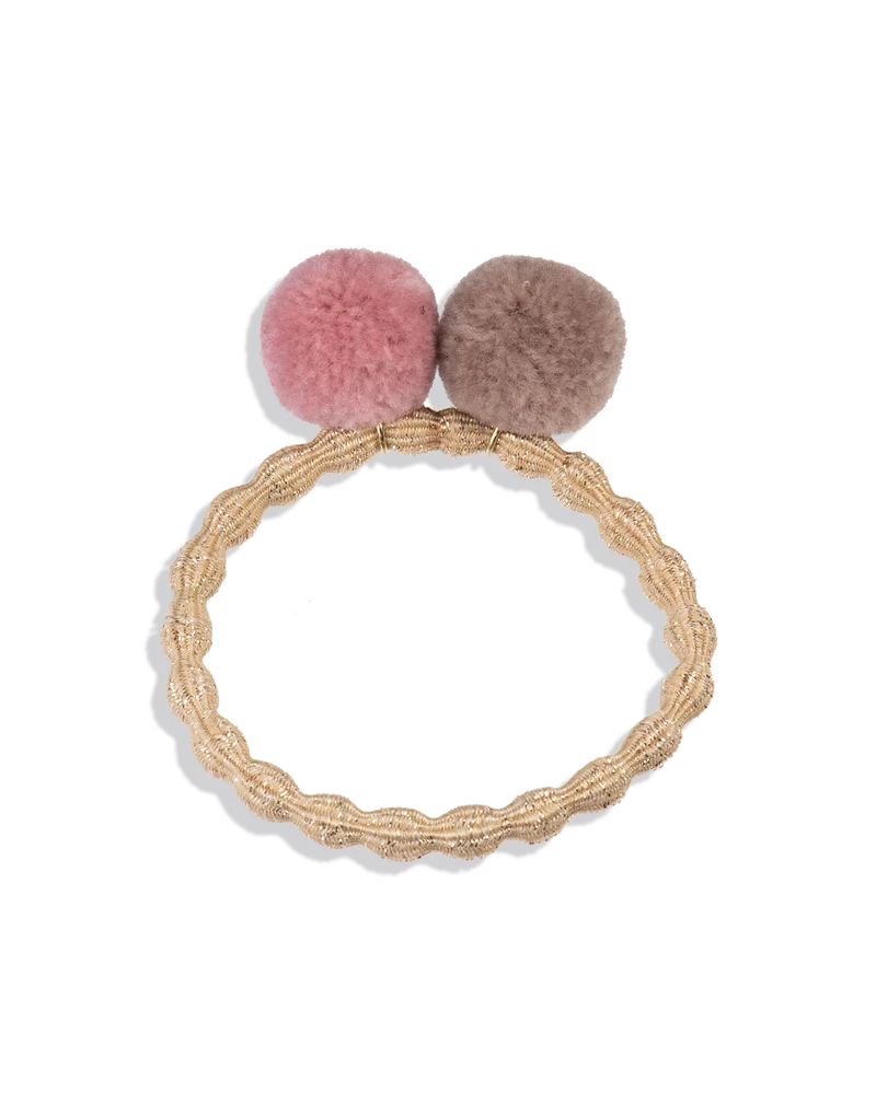 KKNEKKI POMPOM BEIGE GLITTER W DUSTYROSE-DOVE