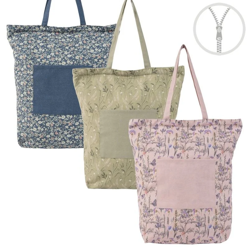 BOLSA CON CREMALLERA BOLSILLO FLORES