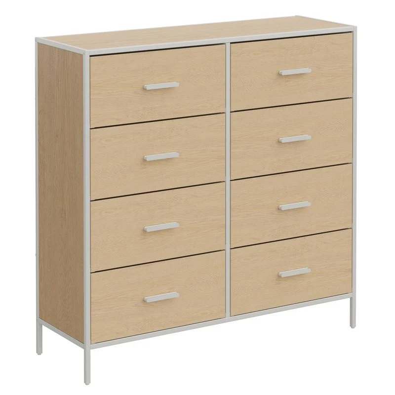 COMODA 8 CAJONES COLOR ABEDUL OSLO