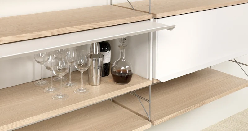 Estante de madera de roble 90 cm Tria36