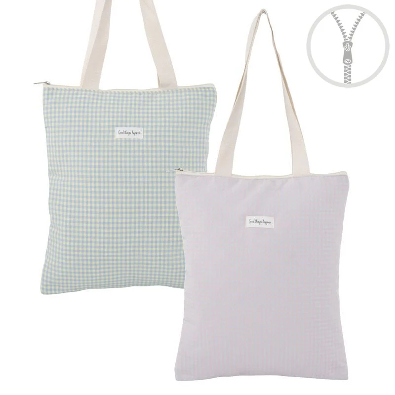 BOLSA CON CREMALLERA VICHY PASTEL