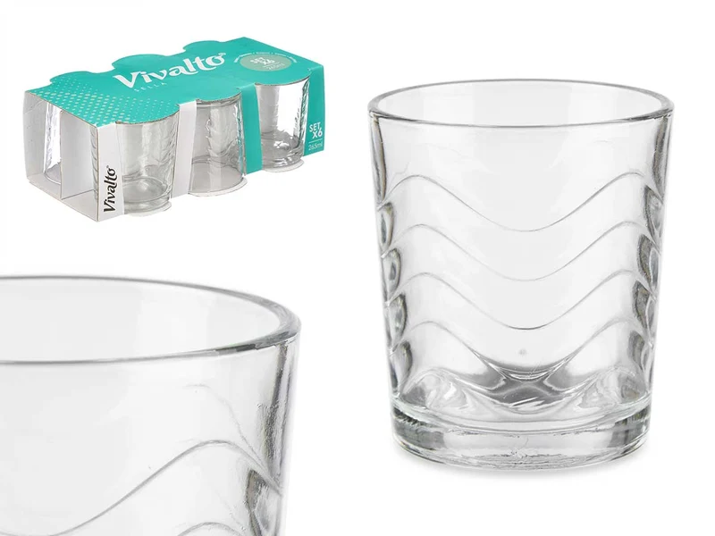 SET 6 VASOS 265ML ONDAS SELLA