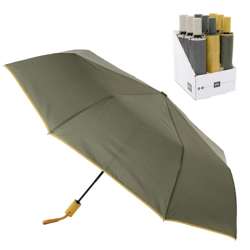 PARAGUAS PLEGABLE AUTOM. ANTIVIENTO COLORES