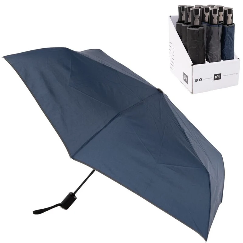 PARAGUAS PLEGABLE AUTOM. ANTIVIENTO OSCURO
