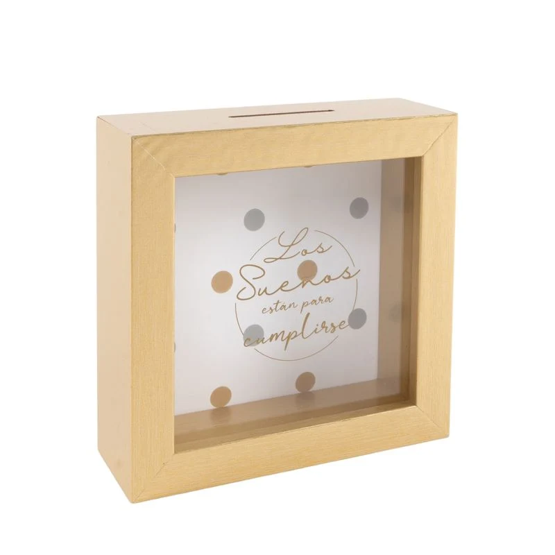 HUCHA DE MADERA AHORRA SUEÑOS
