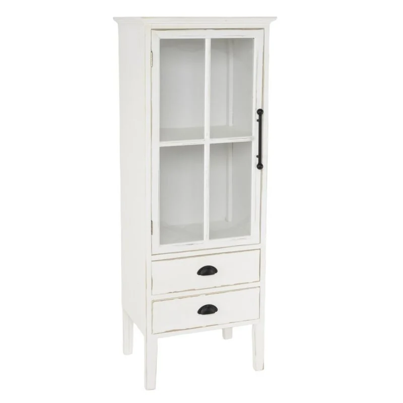 VITRINA 2 CAJONES BLANCO 1 PUERTA
