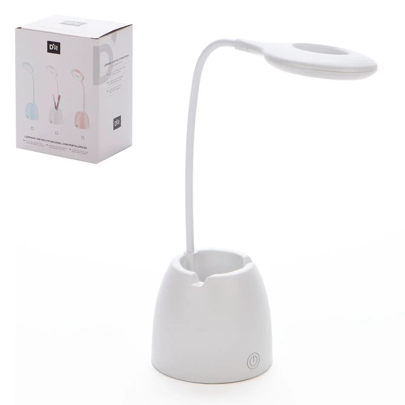 LAMPARA CON PORTALAPICES BLANCO