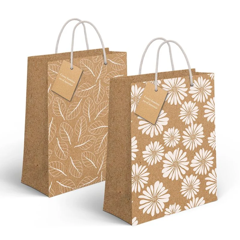 BOLSA PAPEL CRAFT HOJAS M