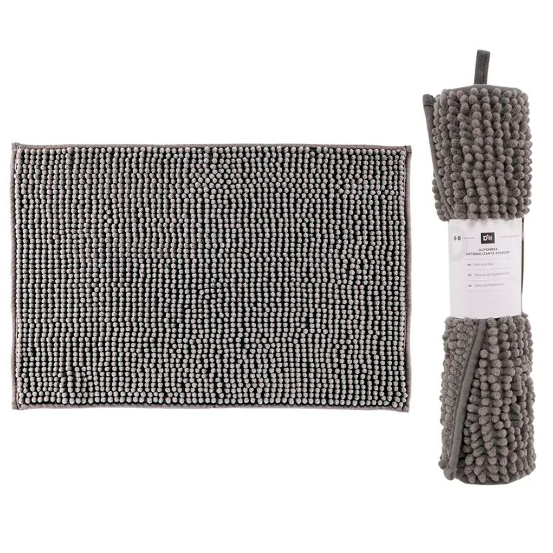 ALFOMBRA ANTIDESLIZANTE GRIS OSCURO 40X60