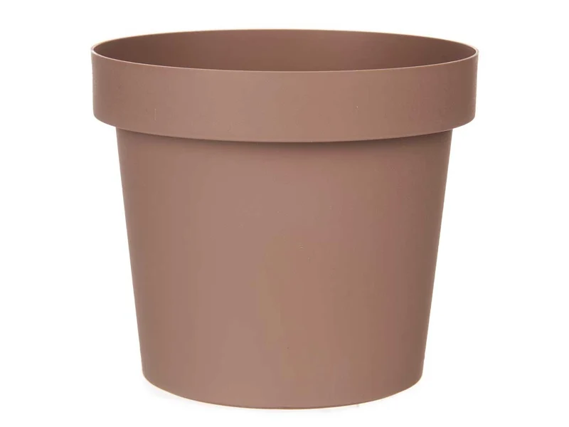 MACETA PLASTICO MARRON 14CM