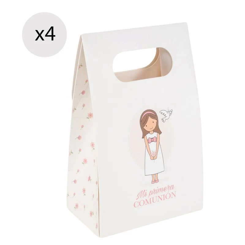 JUEGO DE 4 CAJAS PARA REGALOS COMUNION NIÑA