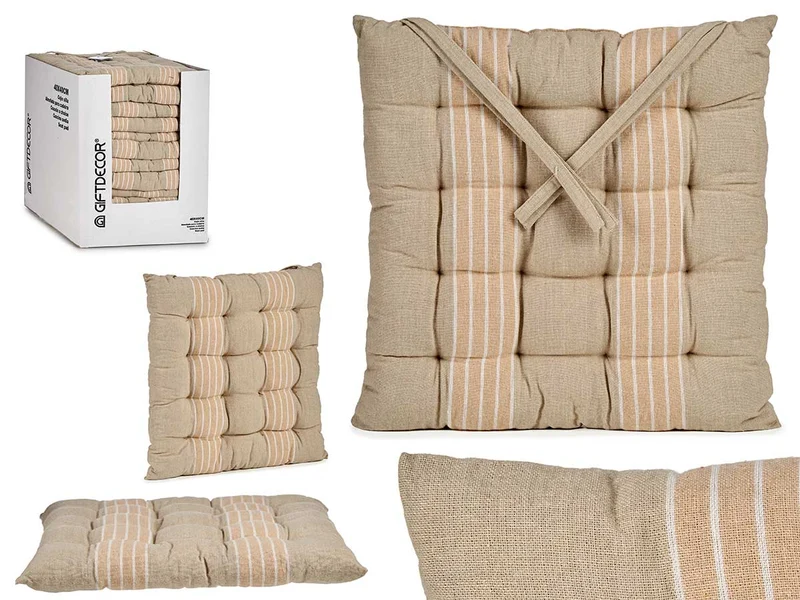 COJIN SILLA RAYAS CREMA