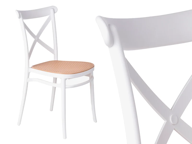 SILLA RATAN PLASTICO BLANCA