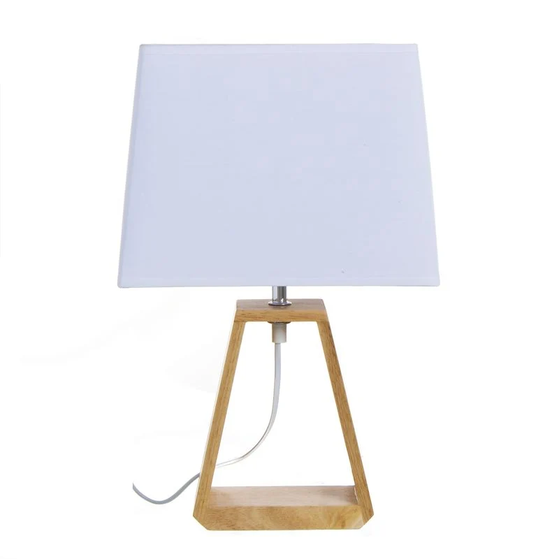 LAMPARA BASE MADERA NORDICA