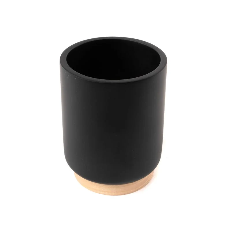 VASO BAÑO BICOLOR NEGRO/MADERA