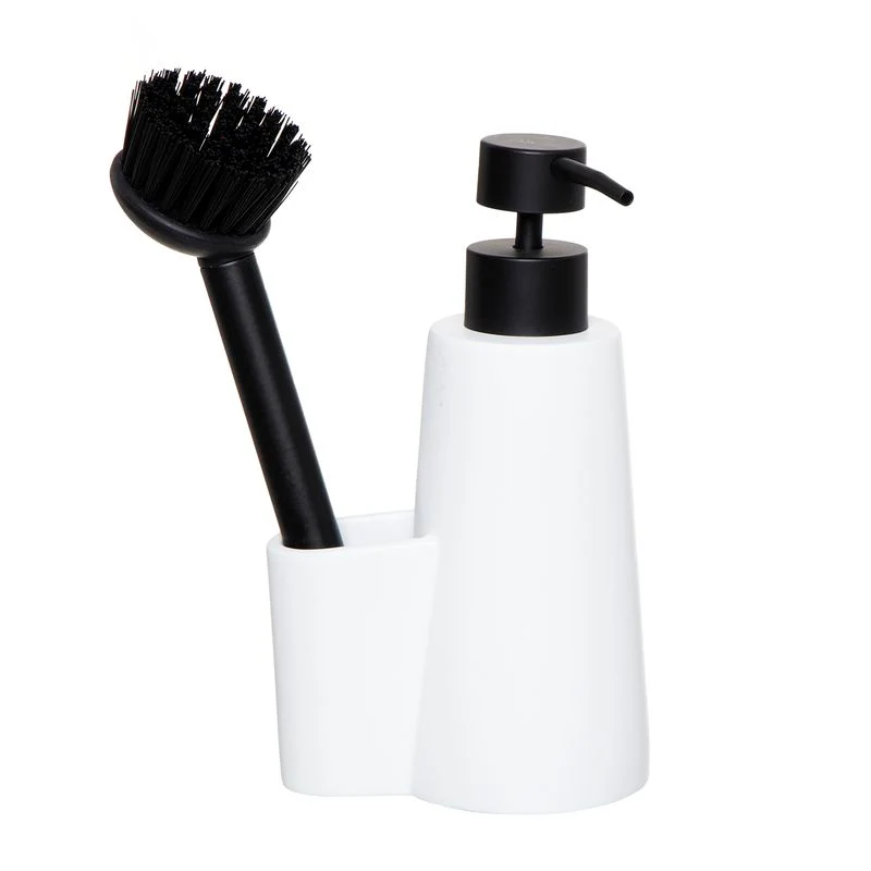 DISPENSADOR JABON CON CEPILLO BLANCO