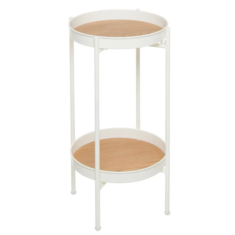 MESA AUXILIAR REDONDA BLANCA